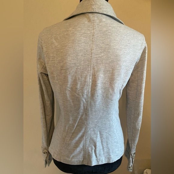 CAbi Sweatshirt Moto jacket with military details Sz S in heather grey - Picture 5 of 10